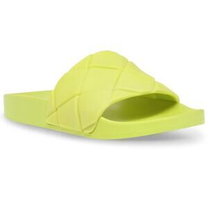 Steve Madden Women Pool Slide Sandals Soulful Size US 7 Green Woven Detailing